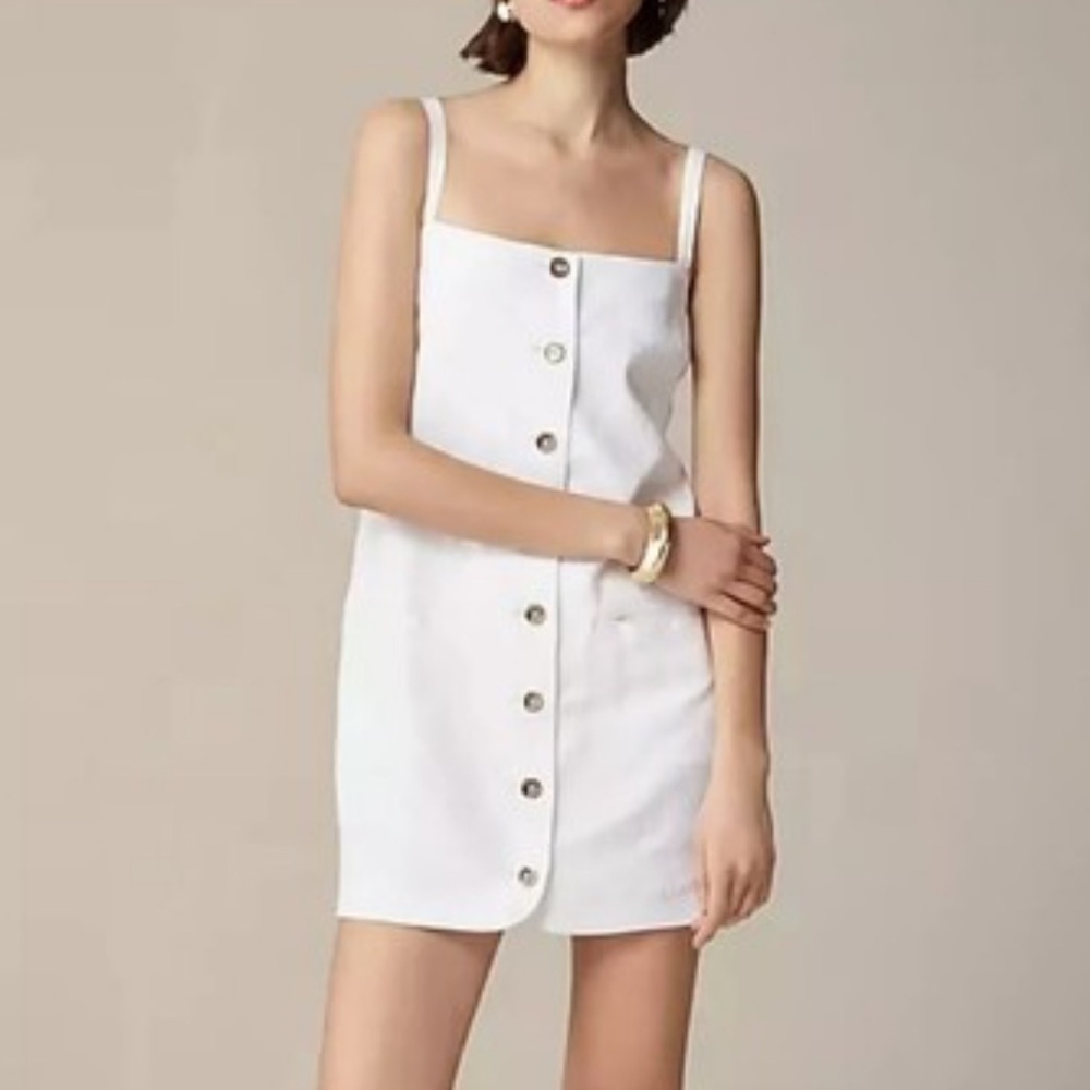 J.Crew Claudia Linen White Dress Size XL